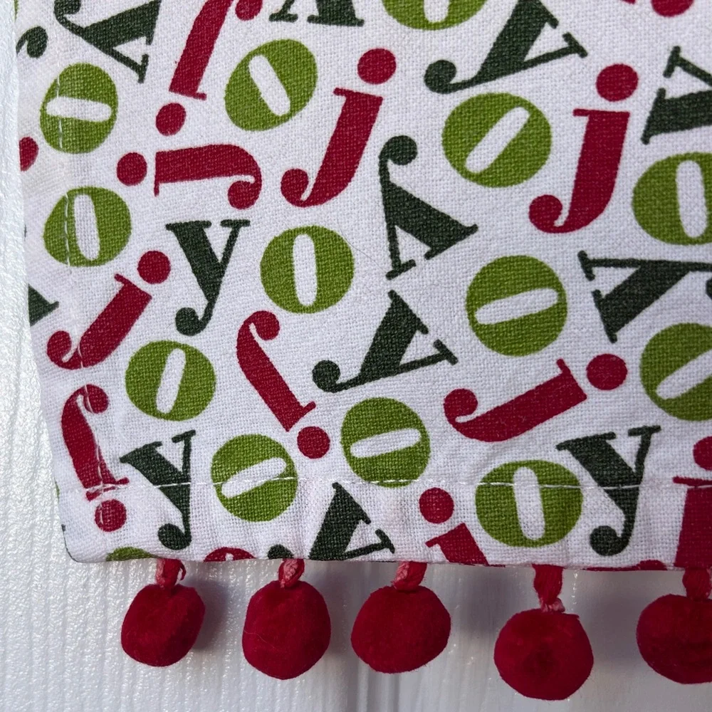 Crate&Barrel Festive Red and Green Kitchen Dish Tea Towel
